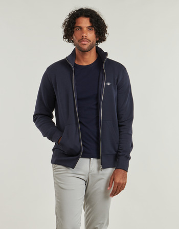 Clothing Men sweaters Gant REG SHIELD FULL ZIP SWEAT Marine