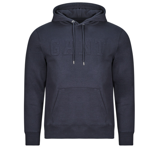 Clothing Men sweaters Gant EMBOSSED SWEAT HOODIE Marine