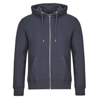 Clothing Men sweaters Gant EMBOSSED FULL-ZIP HOODIE Marine