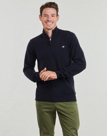 Clothing Men sweaters Gant SUPERFINE LAMBSWOOL HALF ZIP Marine