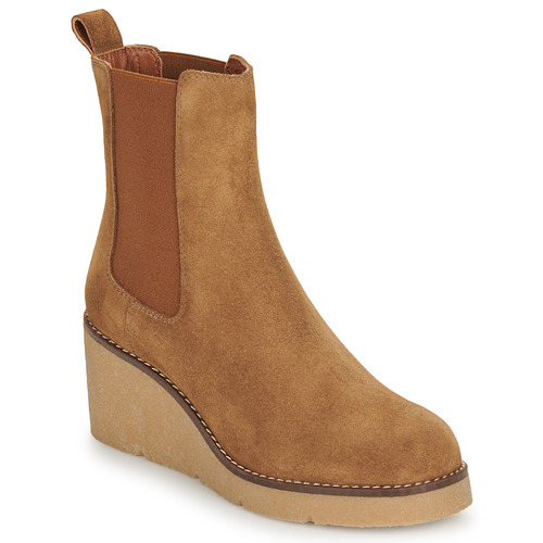 Shoes Women Ankle boots Unisa MASTIC Camel