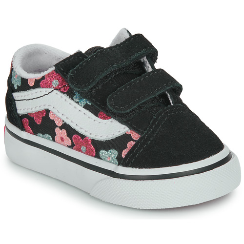 Shoes Girl Low top trainers Vans Old Skool V Black / Flower