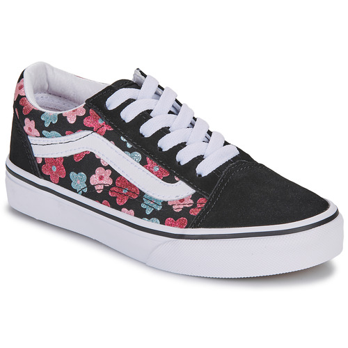 Shoes Girl Low top trainers Vans Old Skool Black / Flower