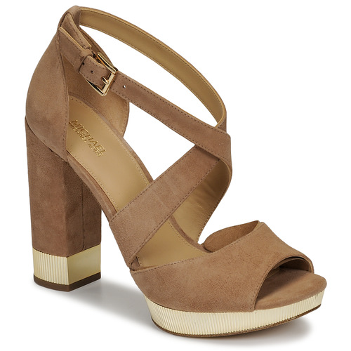 Schoenen Dames Sandalen / Open schoenen MICHAEL Michael Kors VALERIE PLATFORM Camel