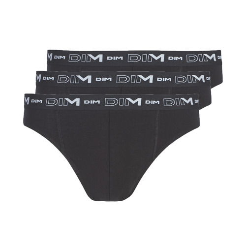 Ondergoed Heren Slips DIM COTON STRETCH X3 Zwart