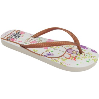 Schoenen Dames Teenslippers Brasileras Printed Owl Bruin