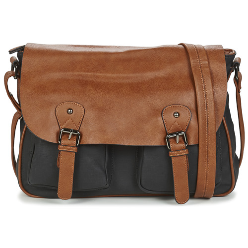 Tassen Heren Handtassen lang hengsel Casual Attitude JATISE Zwart / Camel