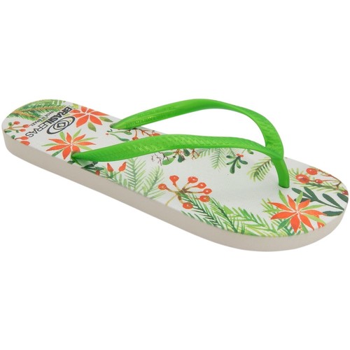 Schoenen Dames Teenslippers Brasileras Printed Tropicana Groen