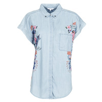 Textiel Dames Overhemden Desigual SULLIVAN Blauw