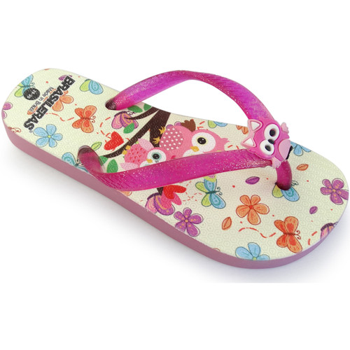 Schoenen Kinderen Teenslippers Brasileras Printed 20 Garden Roze