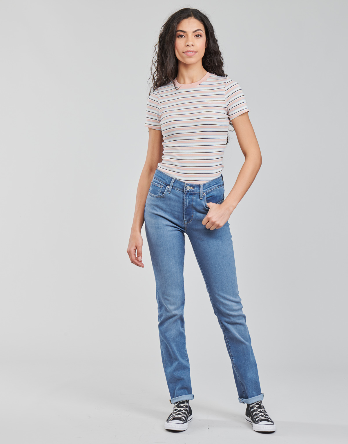 Textiel Dames Straight jeans Levi's 724 HIGH RISE STRAIGHT Blauw