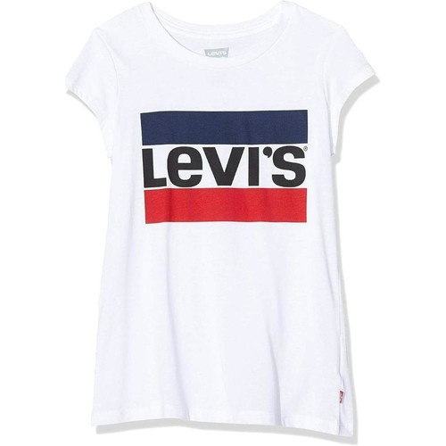 Textiel Meisjes T-shirts korte mouwen Levi's  Wit