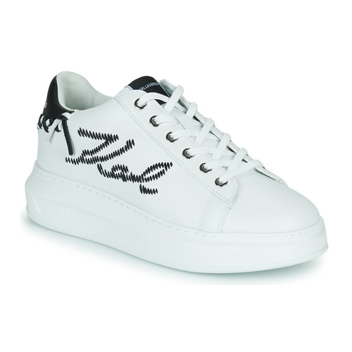 Schoenen Dames Lage sneakers Karl Lagerfeld KAPRI Whipstitch Lo Lace Wit / Zwart