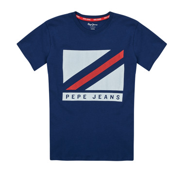 Textiel Jongens T-shirts korte mouwen Pepe jeans CARLTON Marine