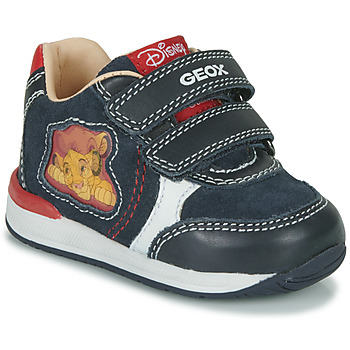 Schoenen Jongens Lage sneakers Geox B RISHON BOY C Blauw / Rood