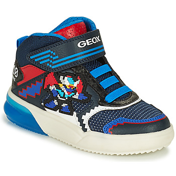 Schoenen Jongens Hoge sneakers Geox J GRAYJAY BOY B Blauw / Rood