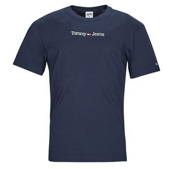 Textiel Heren T-shirts korte mouwen Tommy Jeans TJM CLASSIC LINEAR LOGO TEE Marine