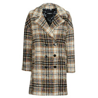 Textiel Dames Mantel jassen Desigual COAT DUKE Ecru / Grijs / Mosterd