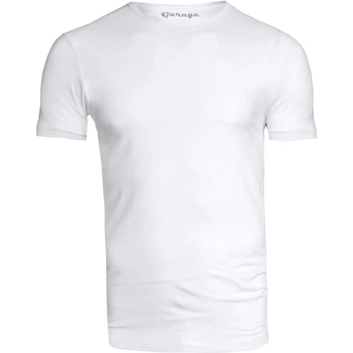 Textiel Heren T-shirts & Polo’s Garage Stretch Basic Wit O-Hals Wit