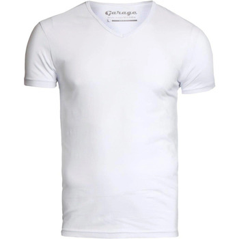 Textiel Heren T-shirts & Polo’s Garage Stretch Basic Wit V-Hals Wit