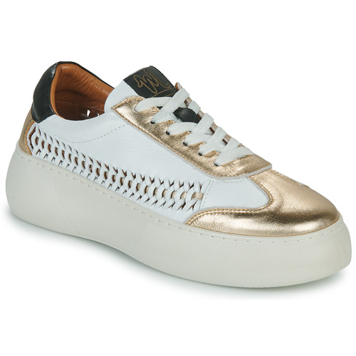 Schoenen Dames Lage sneakers Mam'Zelle CANET Wit / Goud / Zwart