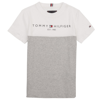 Textiel Jongens T-shirts korte mouwen Tommy Hilfiger ESSENTIAL COLORBLOCK TEE S/S Wit / Grijs