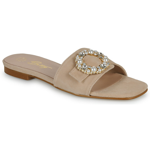 Schoenen Dames Leren slippers Betty London MELODIE Taupe