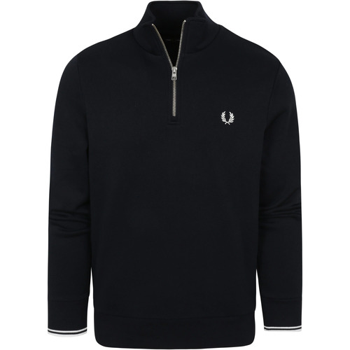 Textiel Heren Sweaters / Sweatshirts Fred Perry Half Zip Trui Navy Blauw Blauw