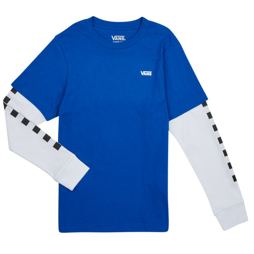 Textiel Jongens T-shirts met lange mouwen Vans LONG CHECK TWOFER BOYS Blauw / Wit