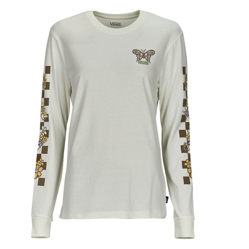 Textiel Dames T-shirts met lange mouwen Vans TRIPPY FLORAL LS BFF Wit