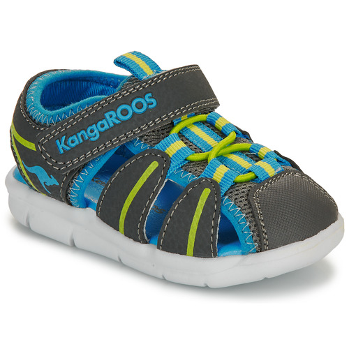 Schoenen Jongens Outdoorsandalen Kangaroos K-Grobi Grijs / Geel / Blauw