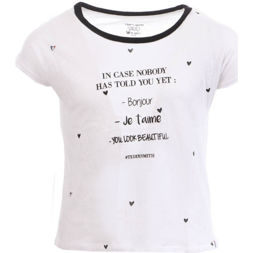 Textiel Meisjes T-shirts & Polo’s Teddy Smith  Wit