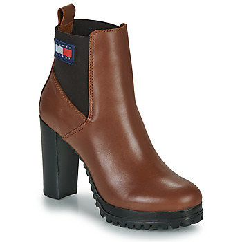 Schoenen Dames Enkellaarzen Tommy Jeans Essentials High Heel Boot Bruin