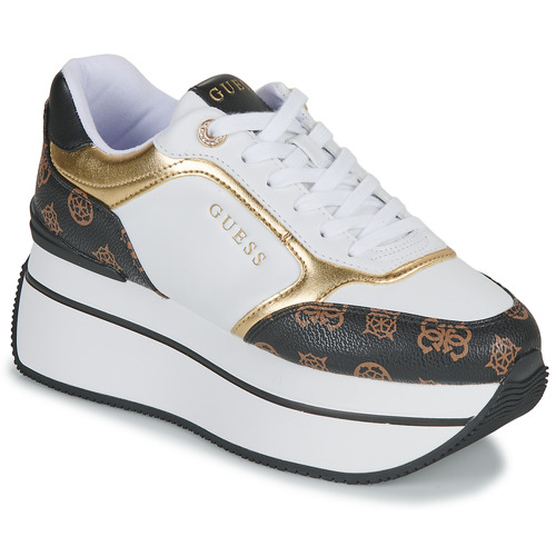 Schoenen Dames Lage sneakers Guess CAMRIO Wit / Zwart / Bruin