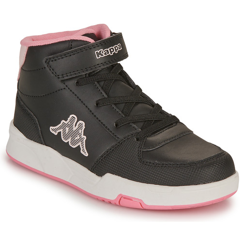 Schoenen Meisjes Hoge sneakers Kappa OSCAR MID KID EV Zwart / Roze