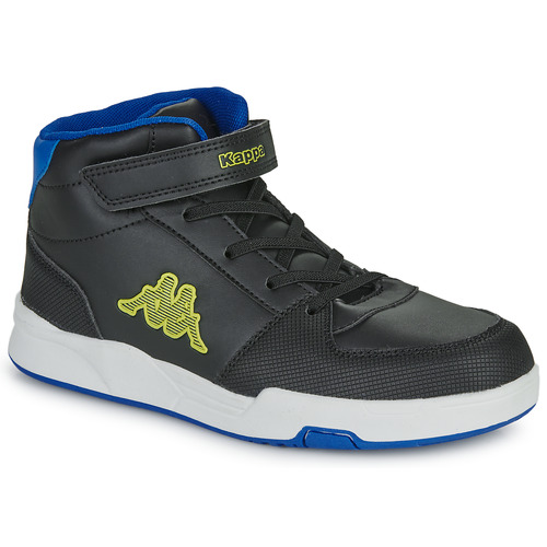 Schoenen Jongens Hoge sneakers Kappa OSCAR MID KID EV Zwart / Blauw / Geel