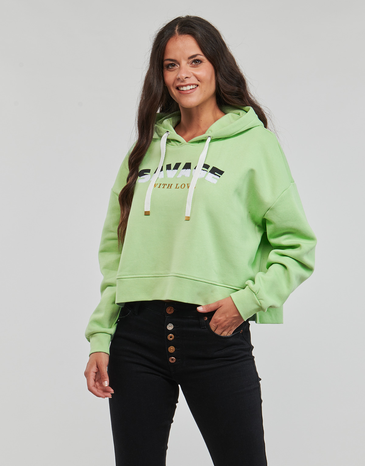 Textiel Dames Sweaters / Sweatshirts Only ONLPIXA L/S HOOD CS SWT Groen