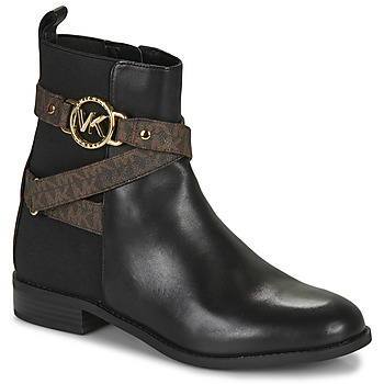 Schoenen Dames Laarzen MICHAEL Michael Kors RORY FLAT BOOTIE Zwart / Bruin