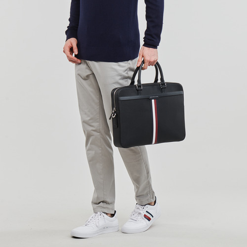 Tommy Hilfiger TH COATED CANVAS COMPUTER BAG Zwart