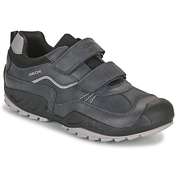 Schoenen Jongens Lage sneakers Geox J NEW SAVAGE BOY Zwart / Grijs