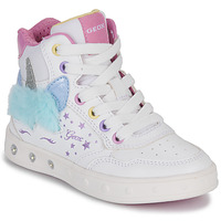 Schoenen Meisjes Hoge sneakers Geox J SKYLIN GIRL C Wit / Blauw