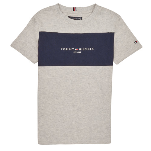 Textiel Jongens T-shirts korte mouwen Tommy Hilfiger ESSENTIAL COLORBLOCK TEE S/S Grijs