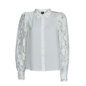 Textiel Dames Overhemden Vero Moda VMCABENA L/S SHIRT WVN BTQ Wit