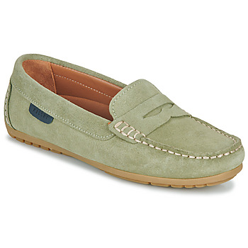 Schoenen Dames Mocassins Pellet CADORNA Fluweel / Mint