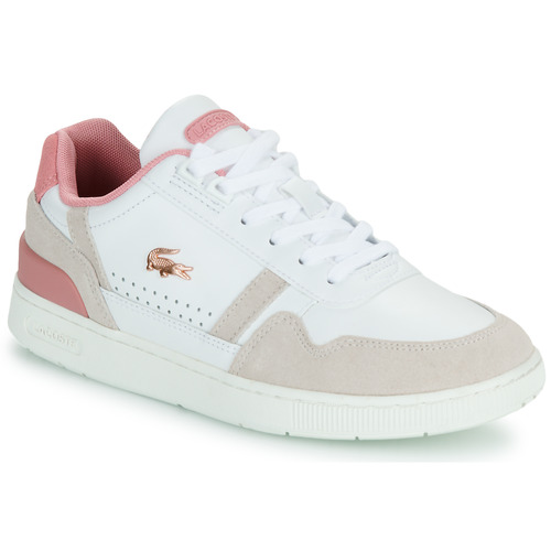 Schoenen Dames Lage sneakers Lacoste T-CLIP Wit / Roze