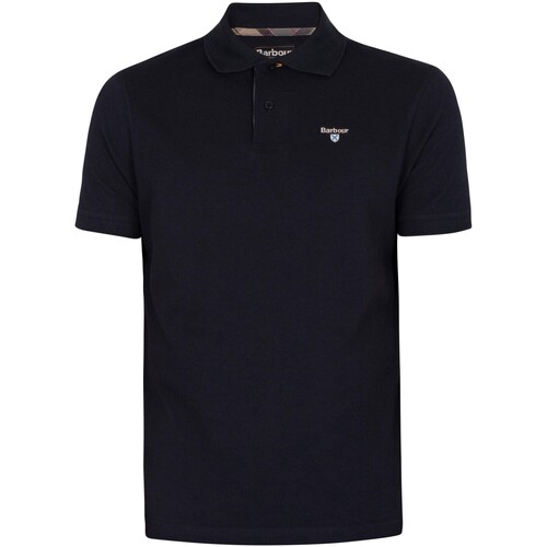 Textiel Heren Polo's korte mouwen Barbour Piqué poloshirt met Schotse ruit Blauw