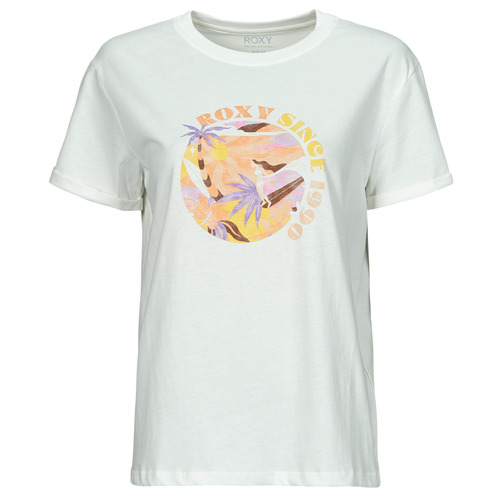 Textiel Dames T-shirts korte mouwen Roxy SUMMER FUN B Wit