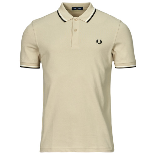 Textiel Heren Polo's korte mouwen Fred Perry TWIN TIPPED FRED PERRY SHIRT Ecru / Zwart