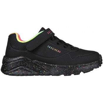 Schoenen Meisjes Running / trail Skechers Uno lite-rainbow specks Zwart