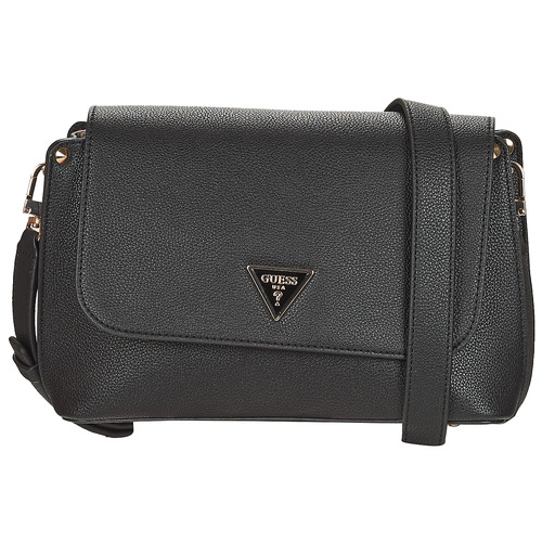 Tassen Dames Schoudertassen met riem Guess MERIDIAN FLAP CROSSBODY Zwart